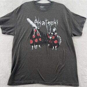 Naruto Shirt Mens XL Akatsuki Gray Tee Short Sleeve Crew Neck